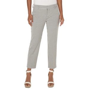 Liverpool Jeans Company Gray Gingham Kelsey Cropped Trouser Dress Pants